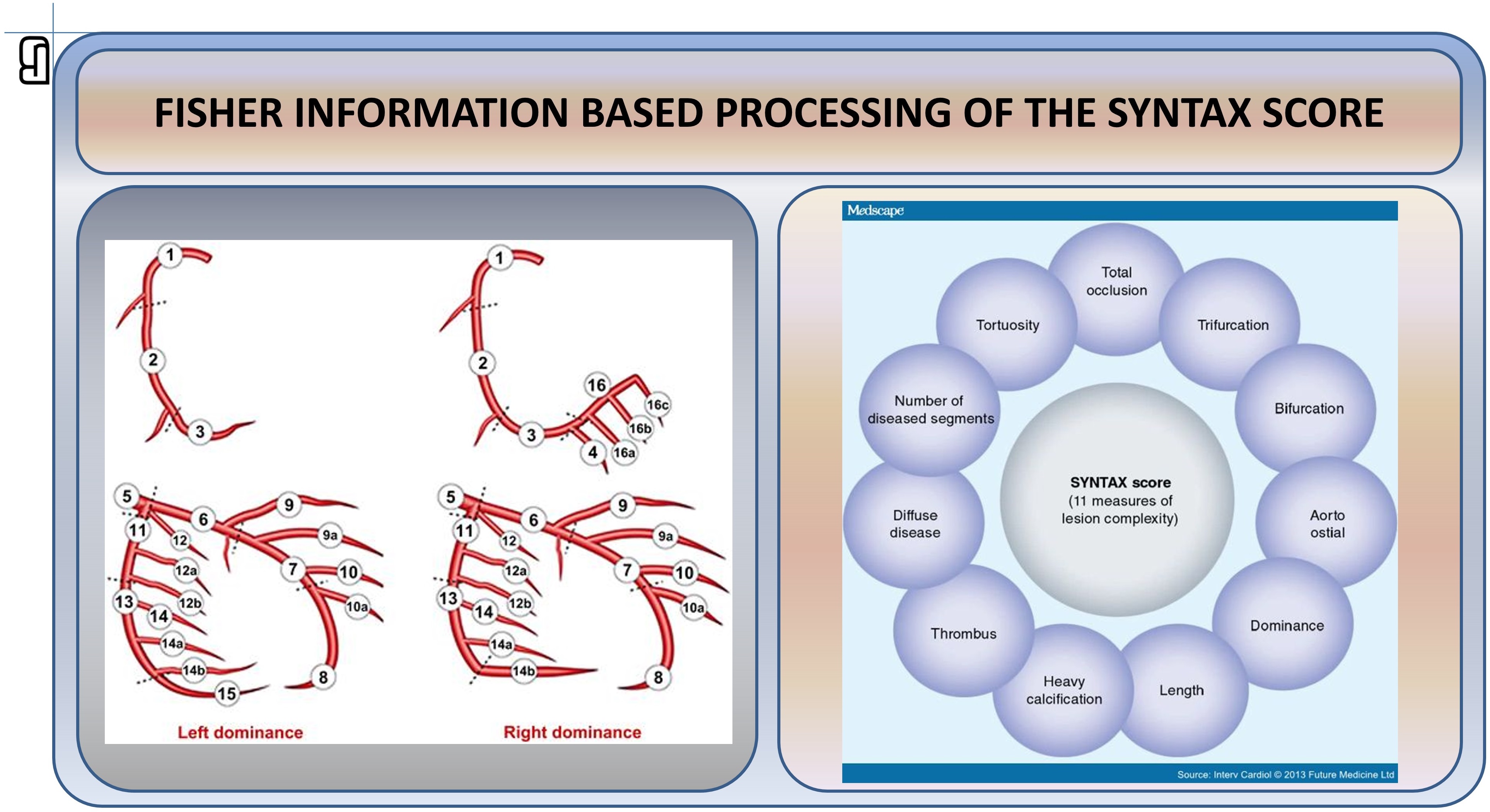 Fisher information analysis of the Syntax score